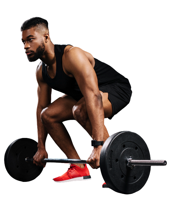 Man performing deadlift